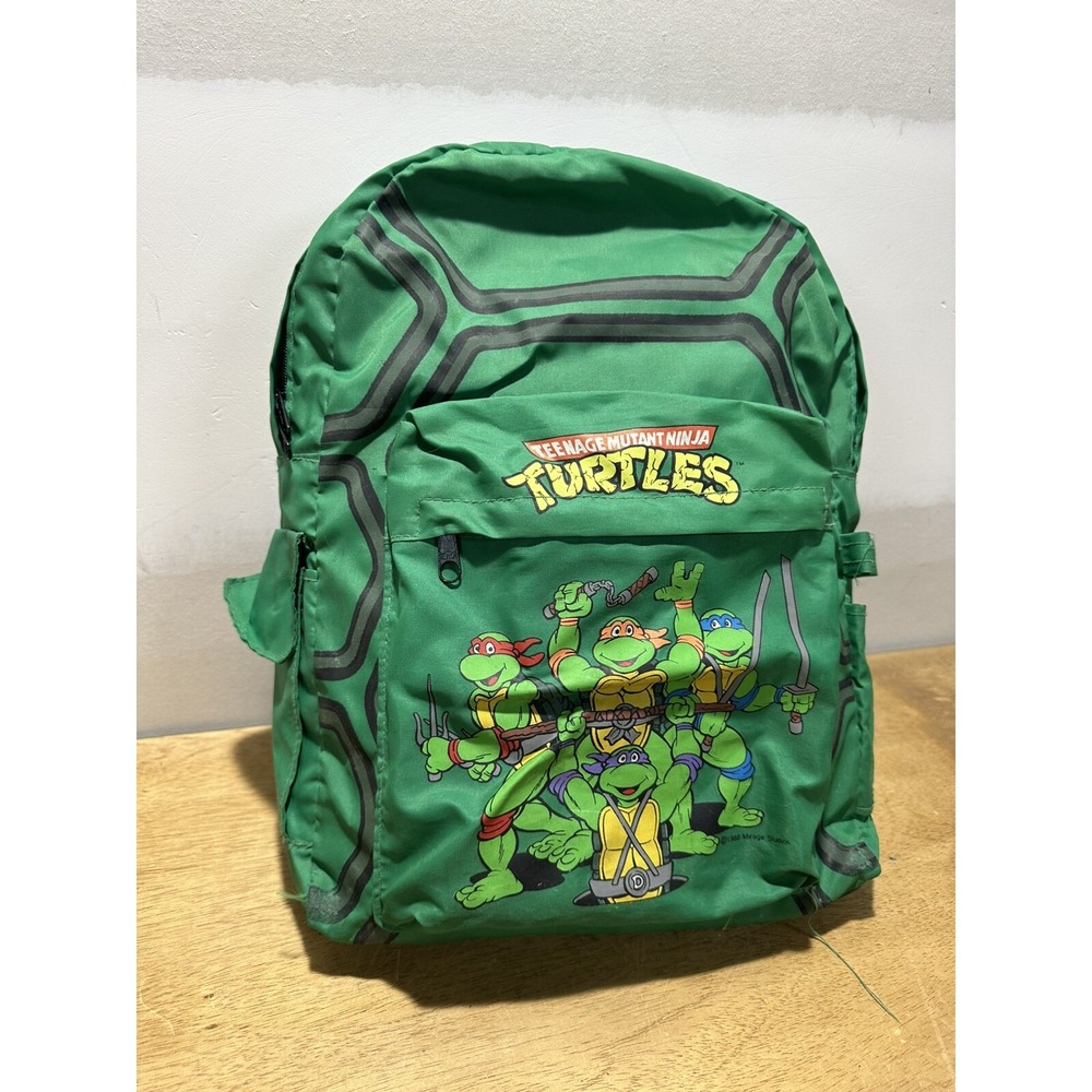 Vintage Teenage Mutant Ninja Turtles TMNT Backpack 1988 Mirage Green